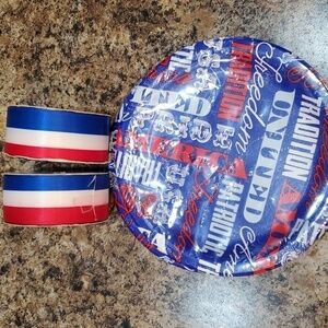 Offray Ribbons (2) 1 5/16 (8yd Each) 2 sets 7 inch paper plates